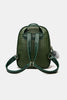 Woven Leather Backpack with Pom-Pom Pendant