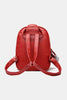 Woven Leather Backpack with Pom-Pom Pendant