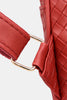 Woven Leather Backpack with Pom-Pom Pendant