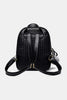 Woven Leather Backpack with Pom-Pom Pendant