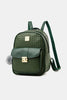 Woven Leather Backpack with Pom-Pom Pendant