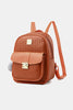 Woven Leather Backpack with Pom-Pom Pendant
