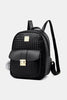 Woven Leather Backpack with Pom-Pom Pendant