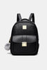 Woven Leather Backpack with Pom-Pom Pendant