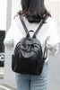 Black PU Leather Backpack
