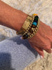 RAINBOW INITIAL GLASS BEADED BRACELET